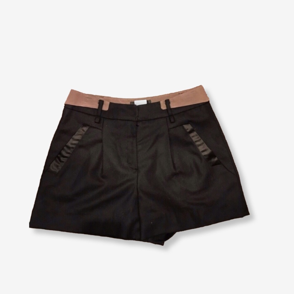 Black flared shorts